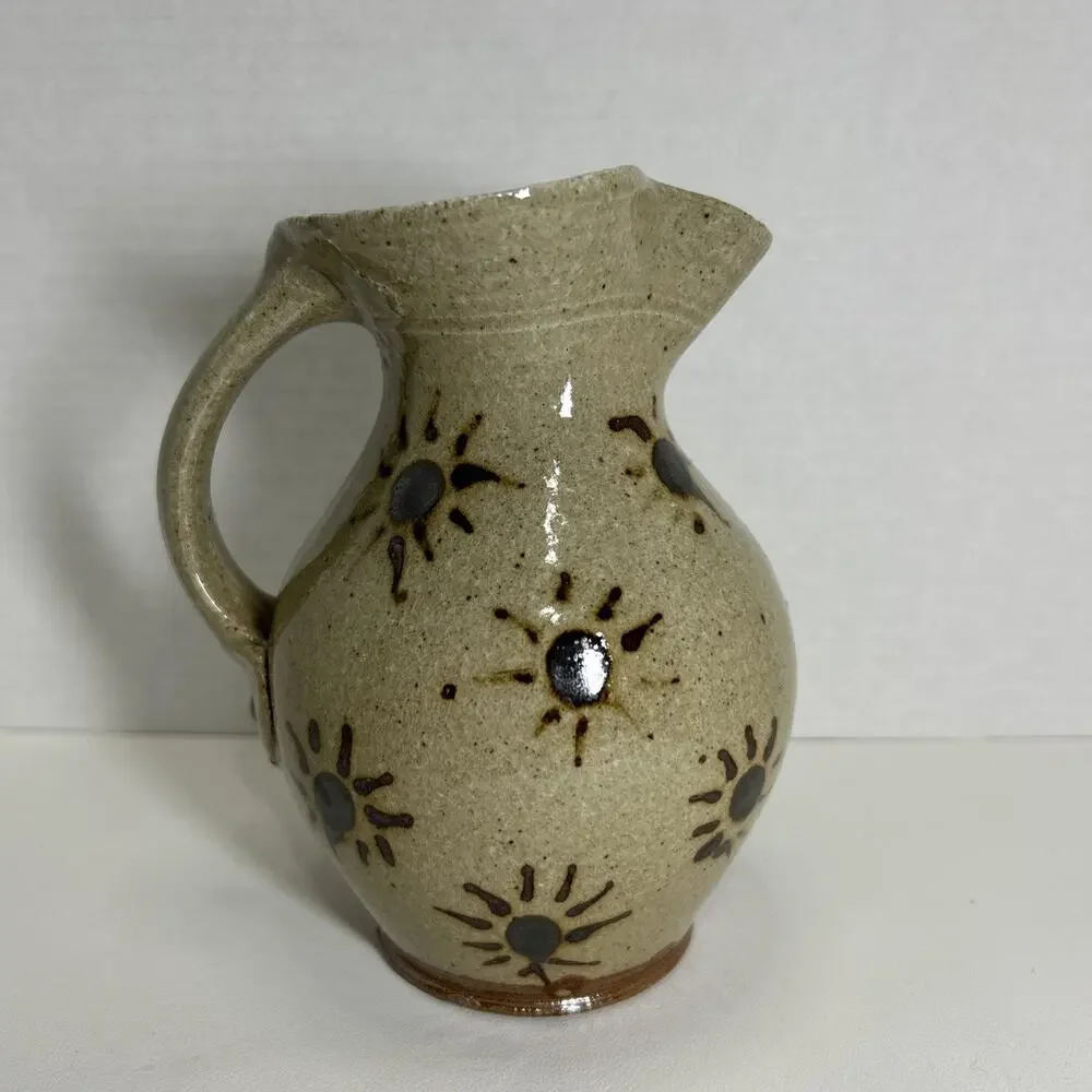 Mark Hewitt Multicolored Pitcher Glass Run 6.5”H x 5.5”W North Carolina Pottery